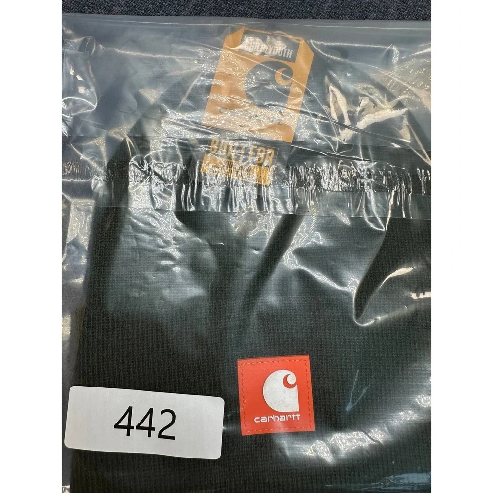 Carhartt Youth Watch Hat Beanie Olive Green Logo Patch AH9010 Ribbed Knit NEW